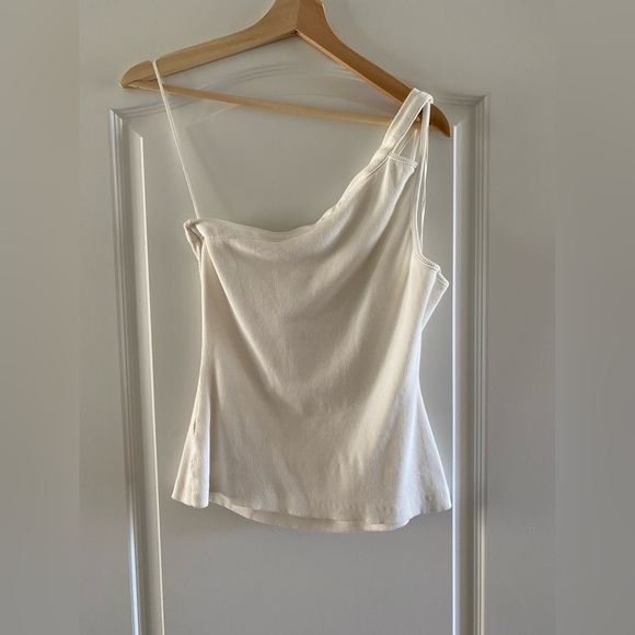 Maeve by Anthropologie One Shoulder Tank White Medium - Picture 4 of 12